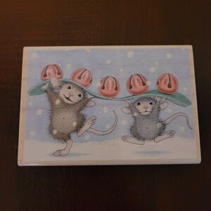 Stampabilitities JINGLE BUDS Christmas Winter Love Rubber Stamp 4.5x3